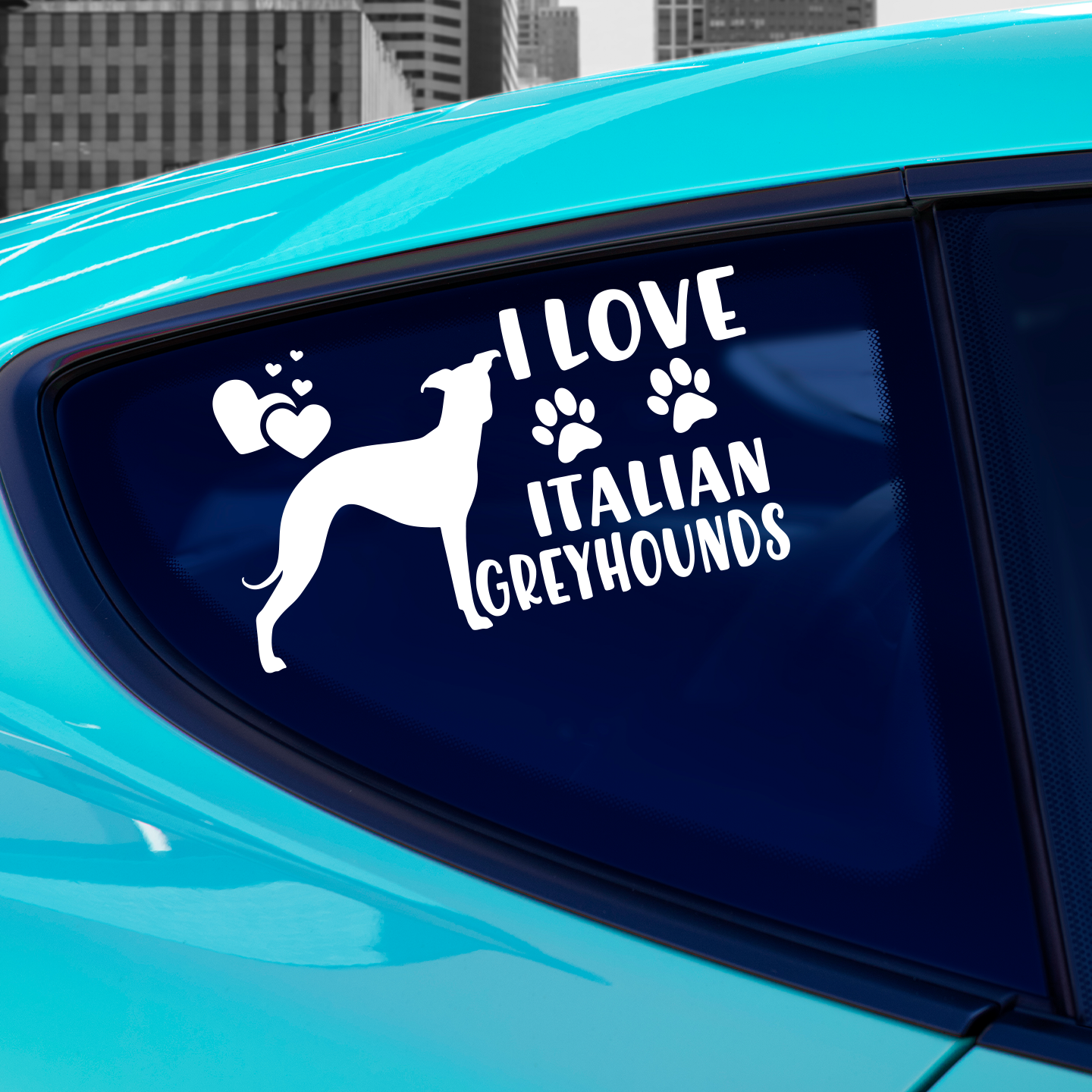 I Love Italian Greyhounds Sticker