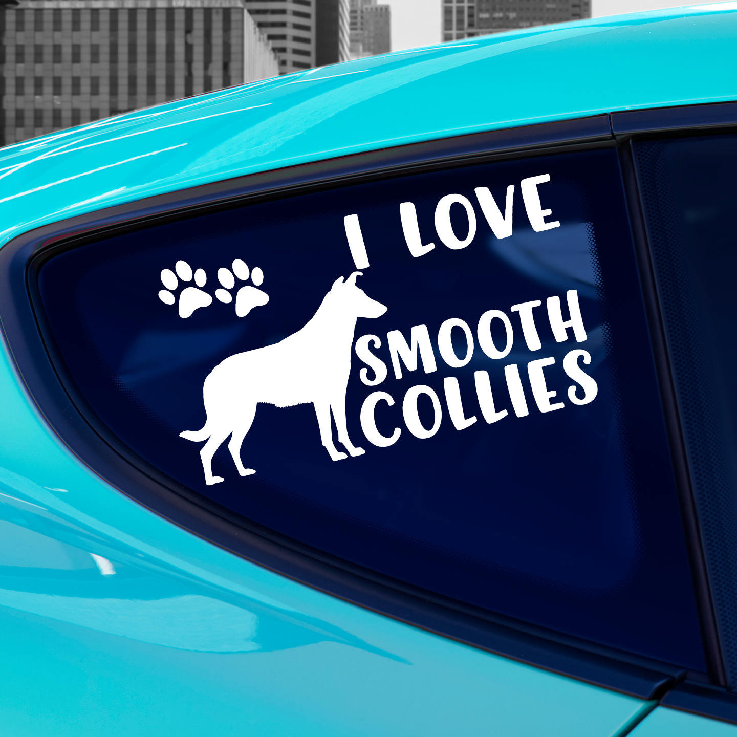 I Love Smooth Collies Sticker