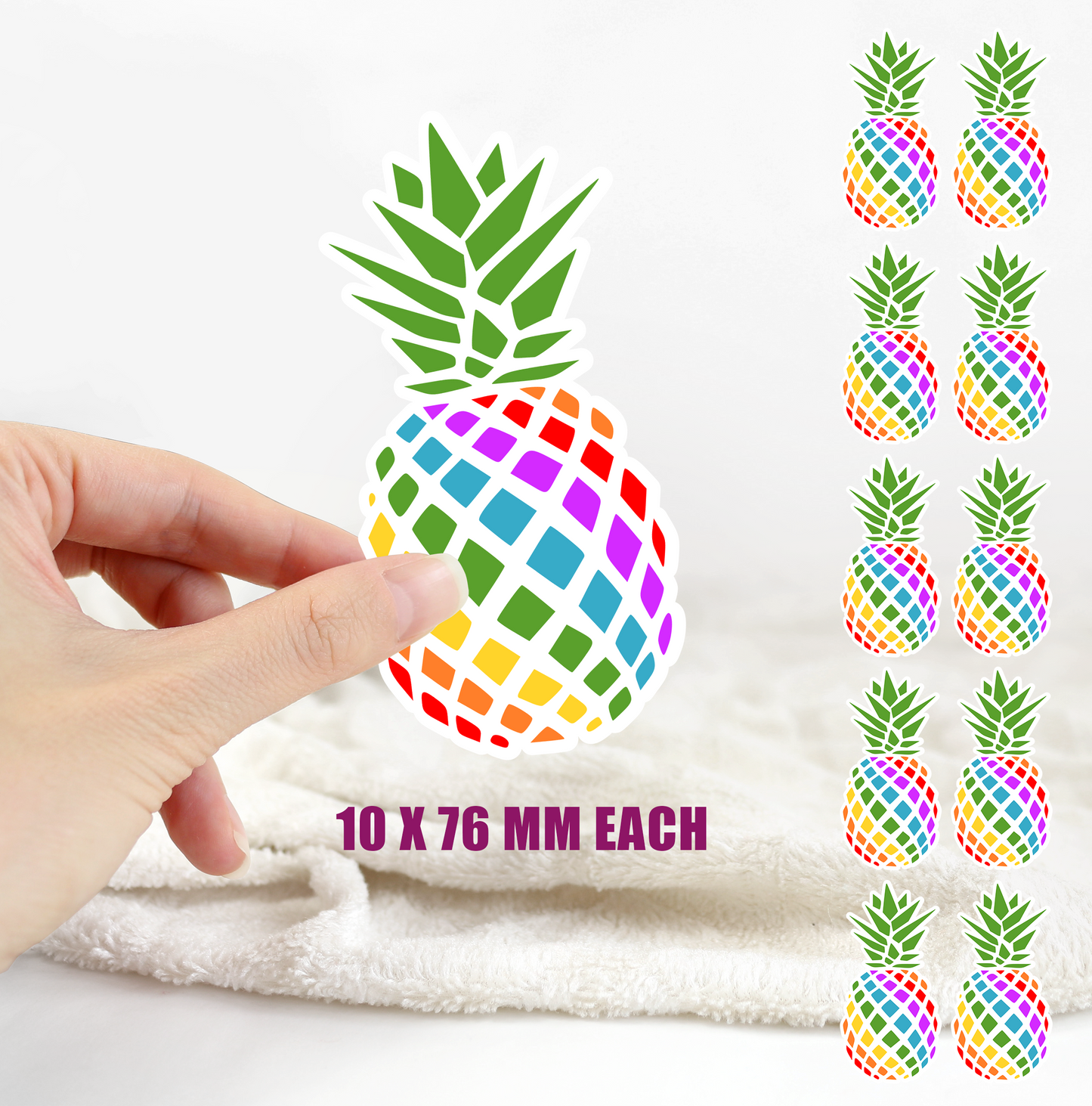 Rainbow Pineapple Stickers