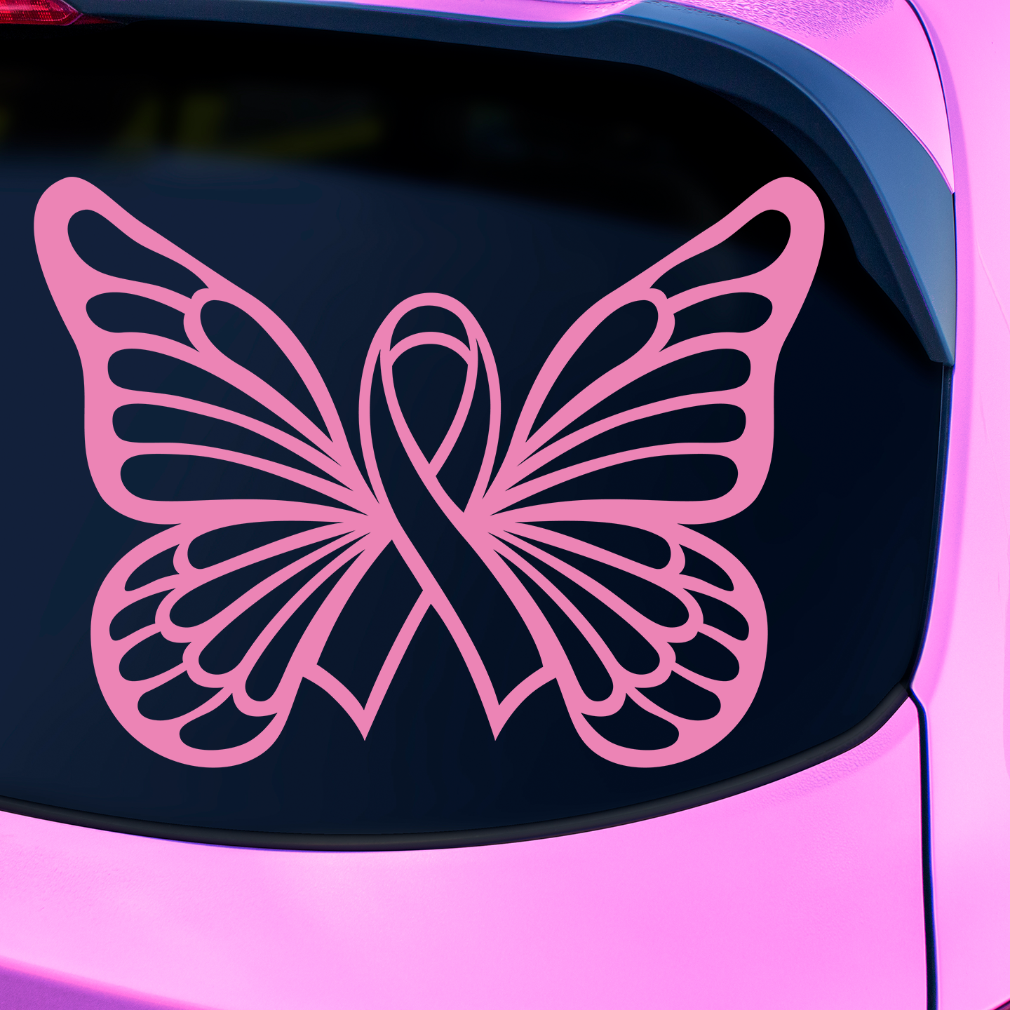 Cancer Ribbon Butterfly Sticker