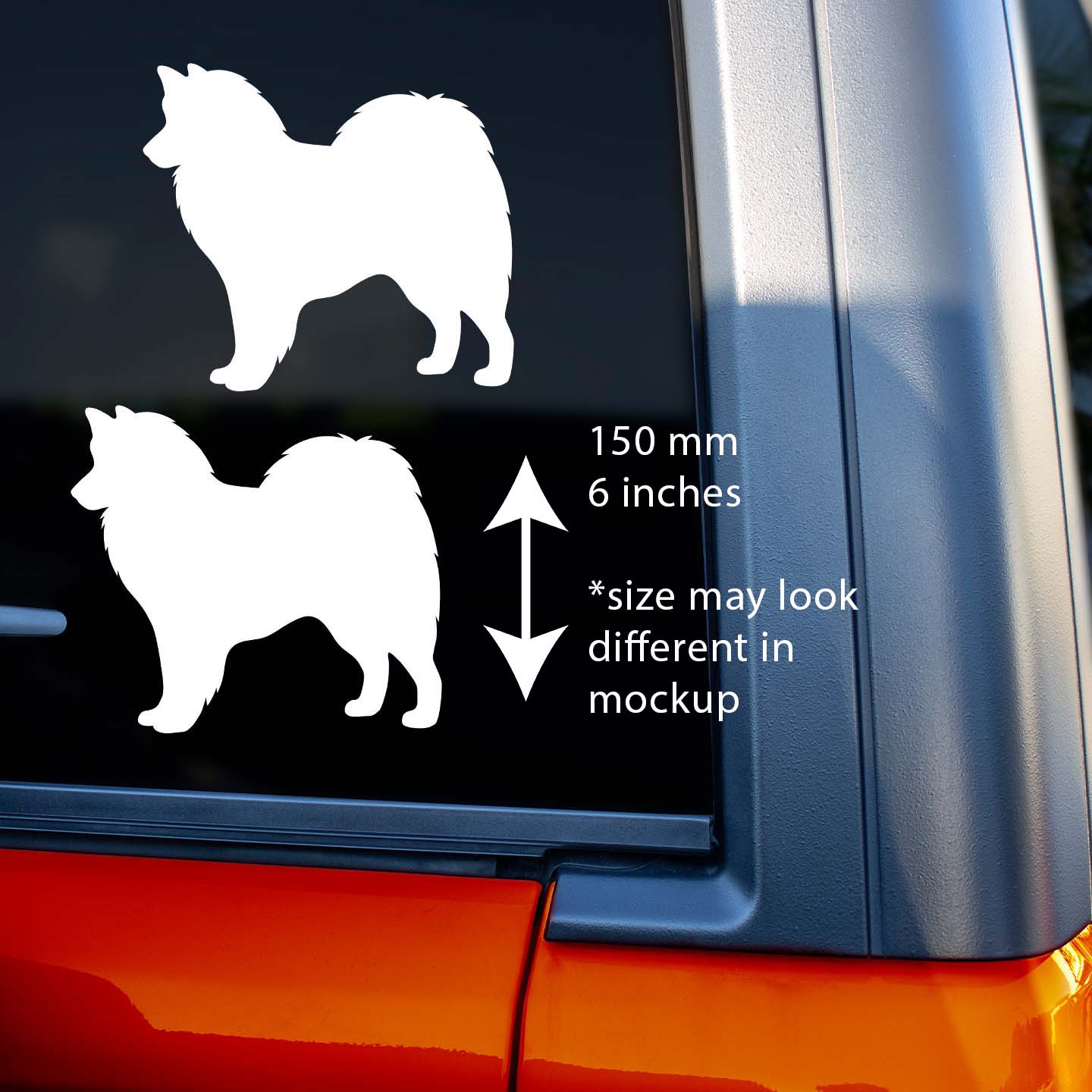 American Eskimo Silhouette Stickers