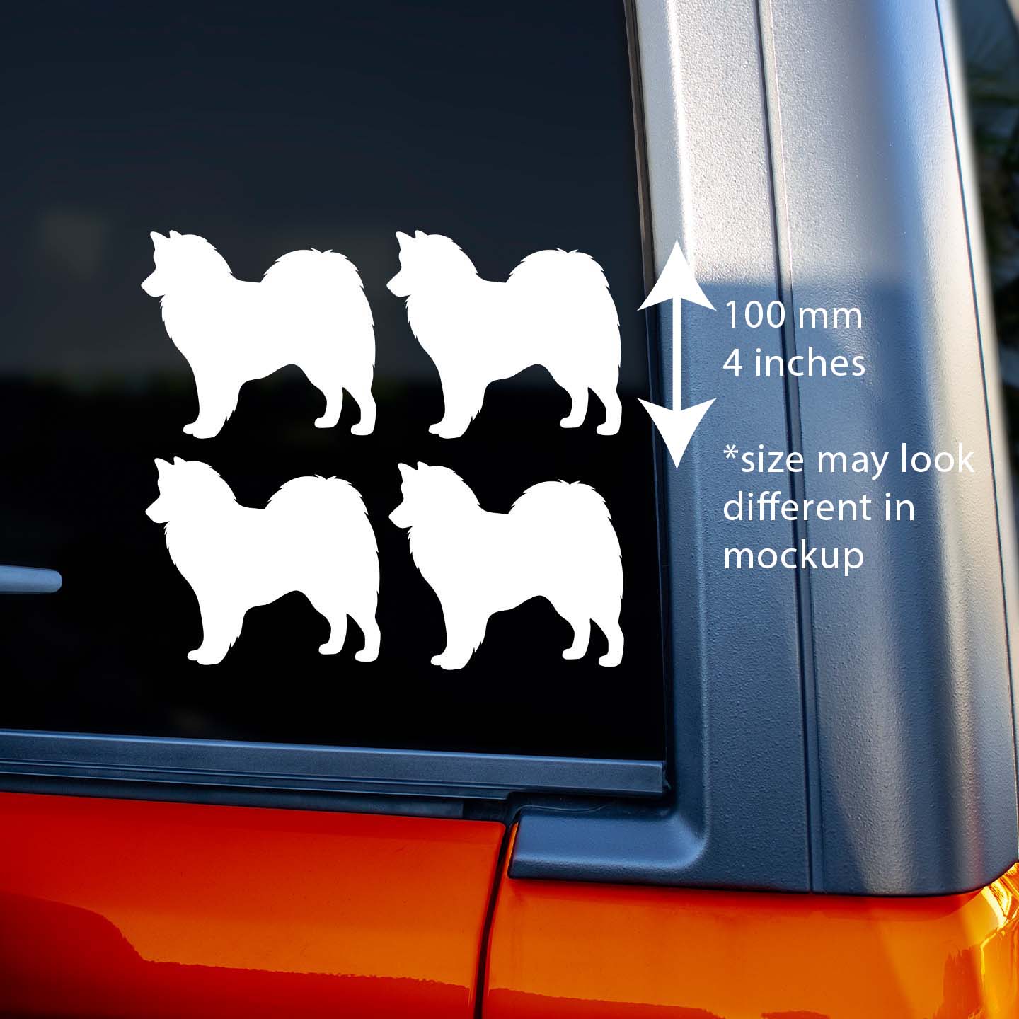 American Eskimo Silhouette Stickers