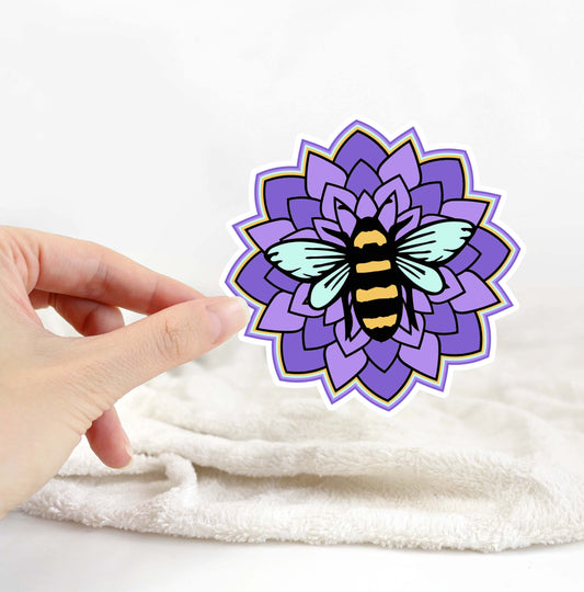 Bee Purple Mandala Sticker