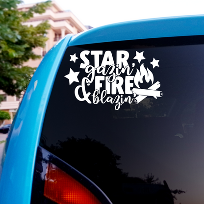 Star Gazing Fire Blazing Campfire Sticker