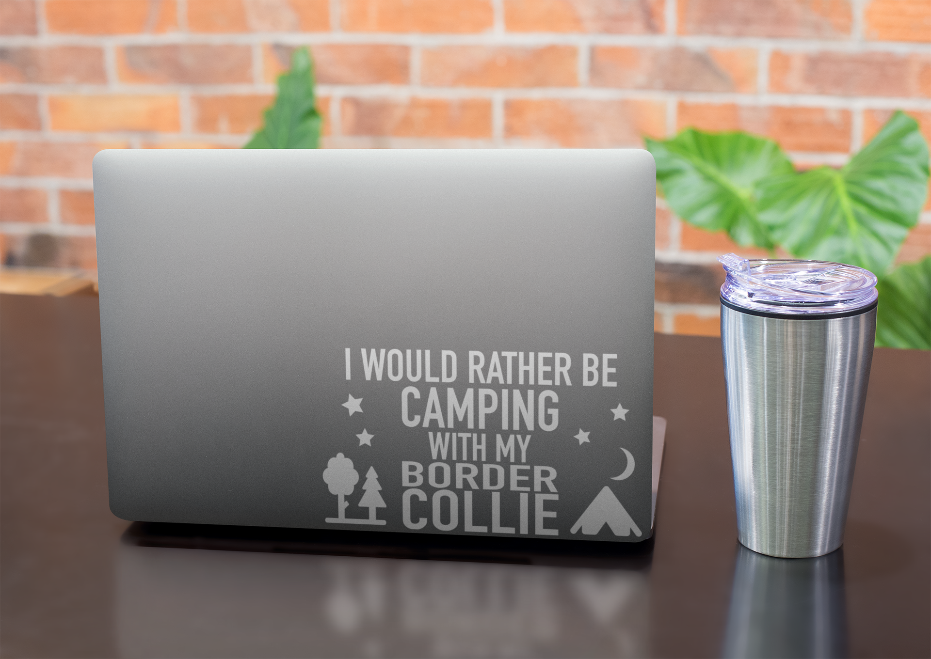 Camping With My Border Collie Sticker
