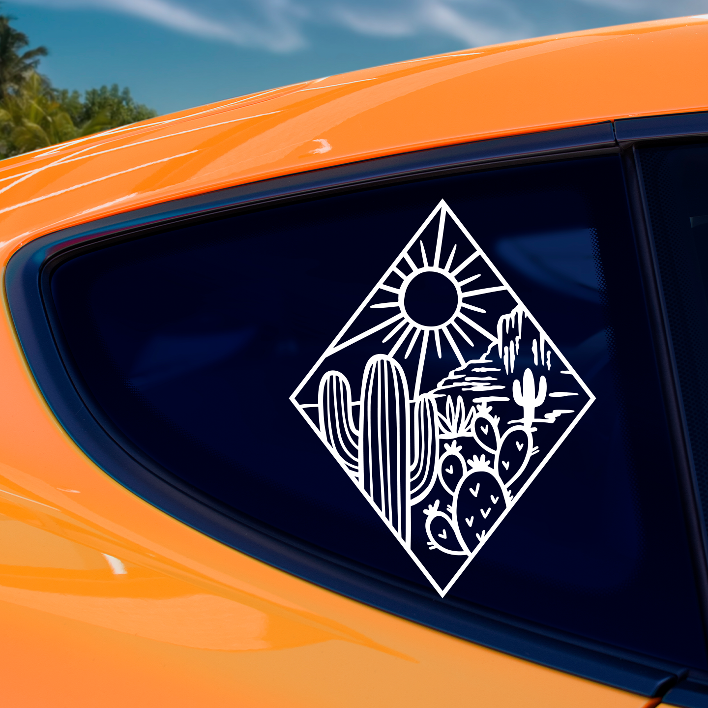 Diamond Cactus Sunset Sticker