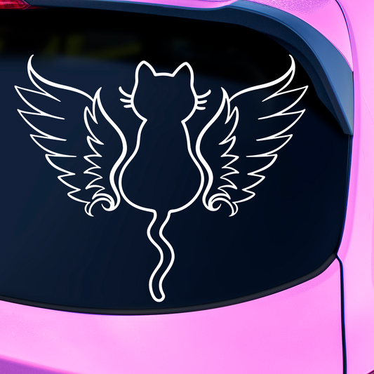 Cat With Wings Memorial Sticker