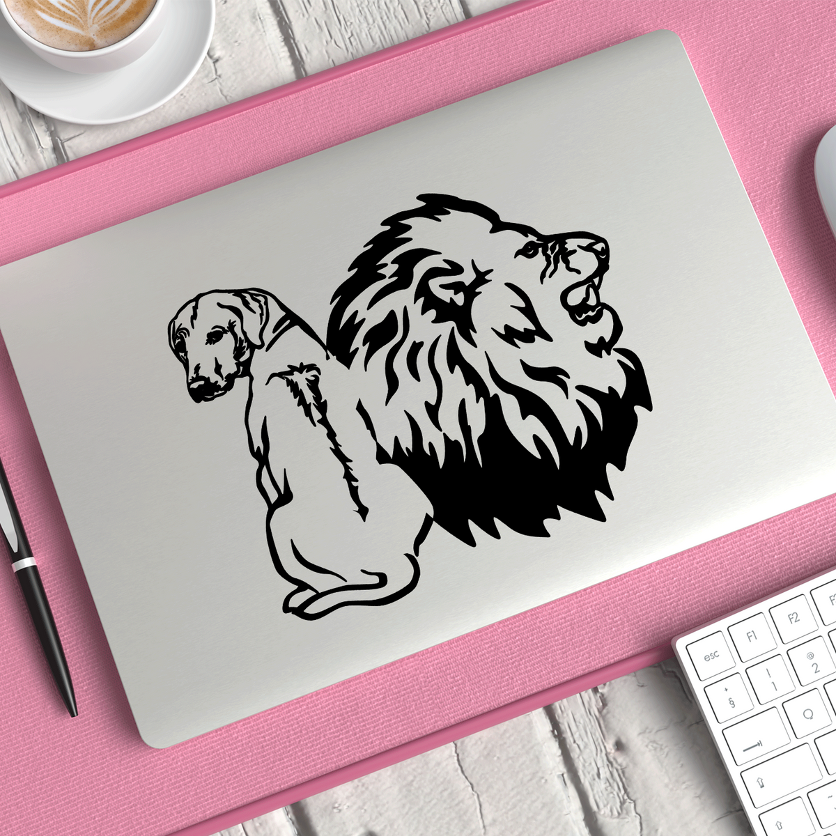 Ridgebacks Computer Rhodesian Ridgeback and Lion Sticker | Dog Owner Decals Australia – Pet ...