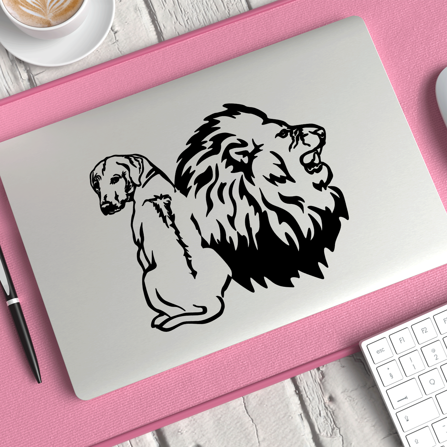 Rhodesian Ridgeback and Lion Sticker