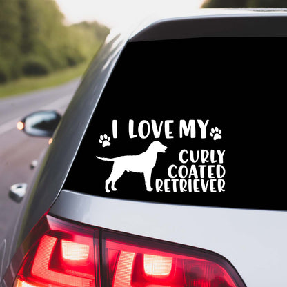 I Love My Curly Coated Retriever Sticker