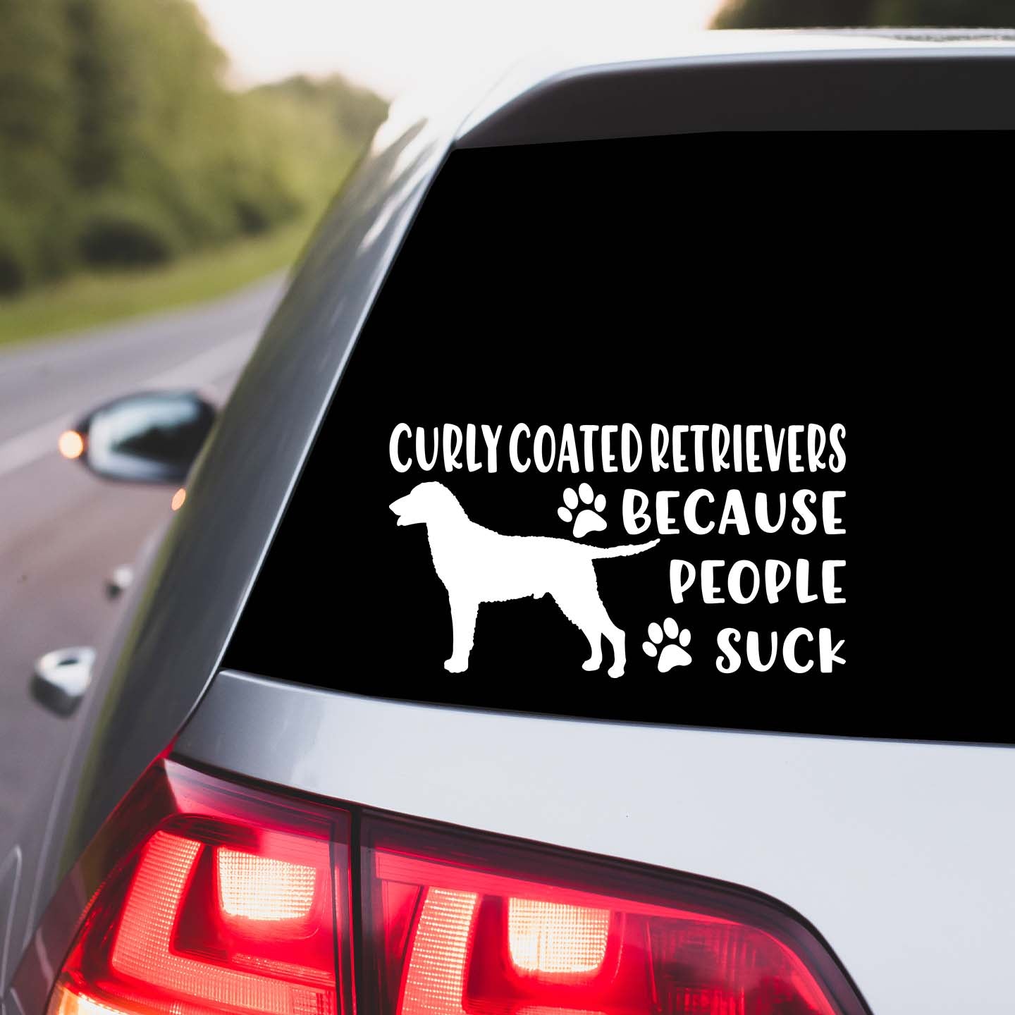 Curly Coated Retrievers Because People Suck Sticker