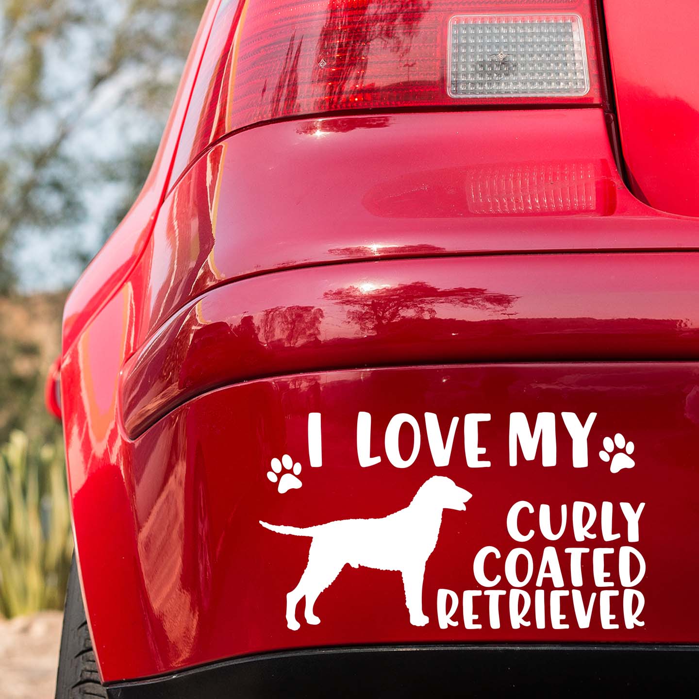 I Love My Curly Coated Retriever Sticker