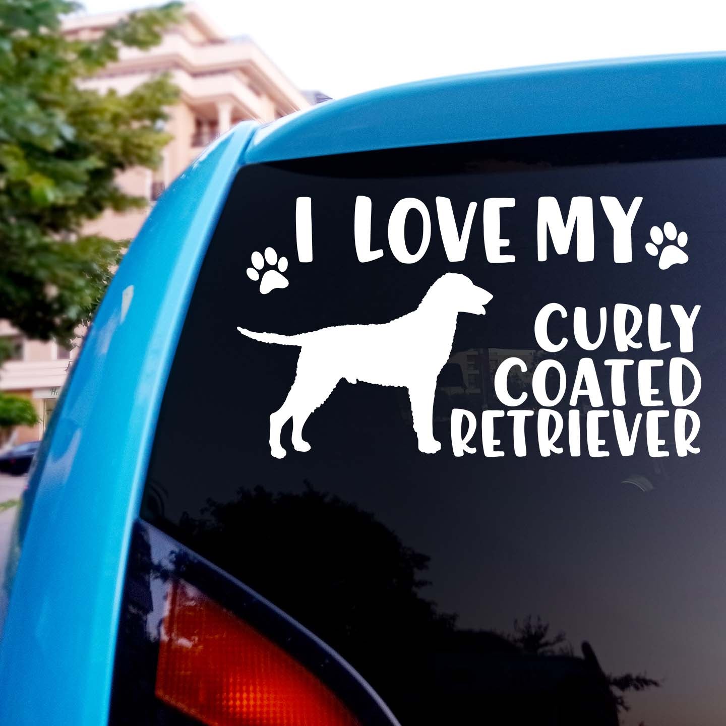 I Love My Curly Coated Retriever Sticker