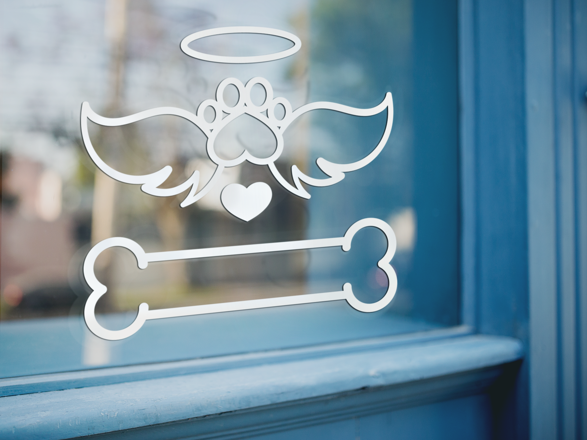 Custom Dog Memorial Wings With Name Sticker