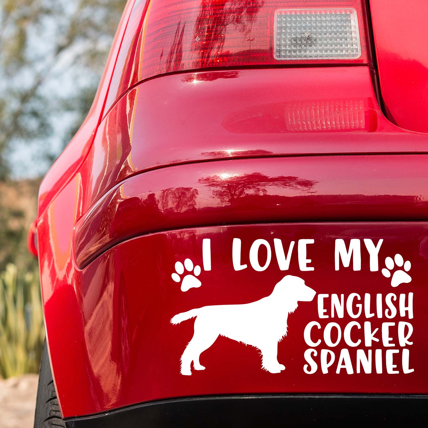 I Love My English Cocker Spaniel Sticker