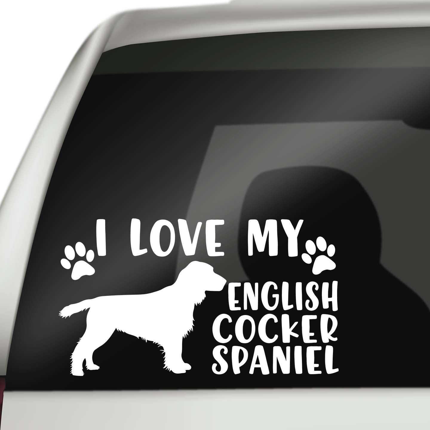 I Love My English Cocker Spaniel Sticker