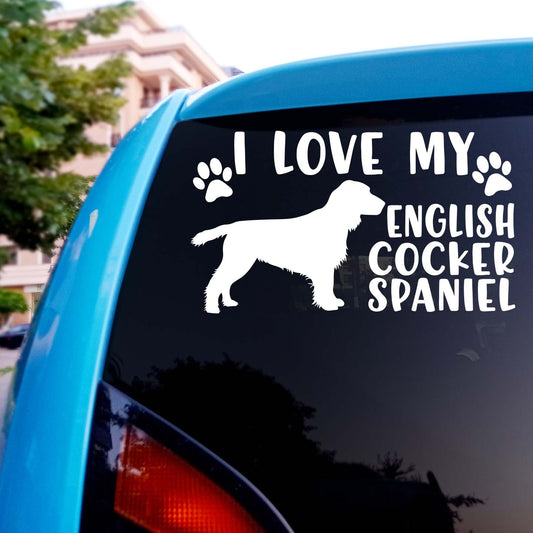 I Love My English Cocker Spaniel Sticker