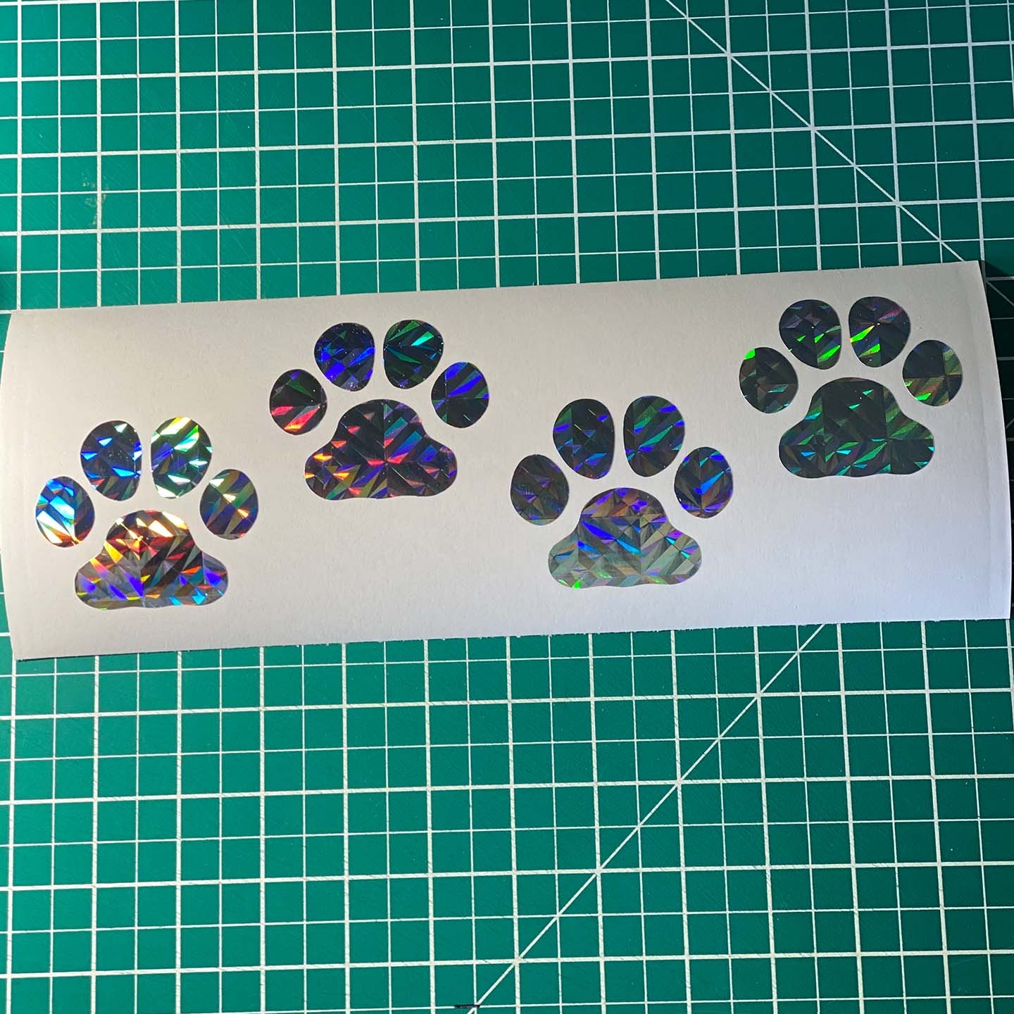 Paw Print Holographic Stickers