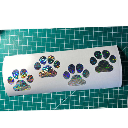 Paw Print Holographic Stickers