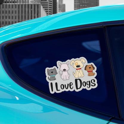 I Love Dogs Sticker