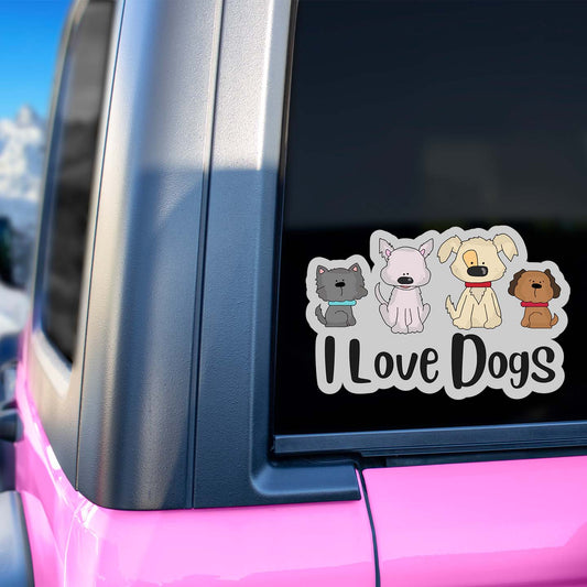 I Love Dogs Sticker