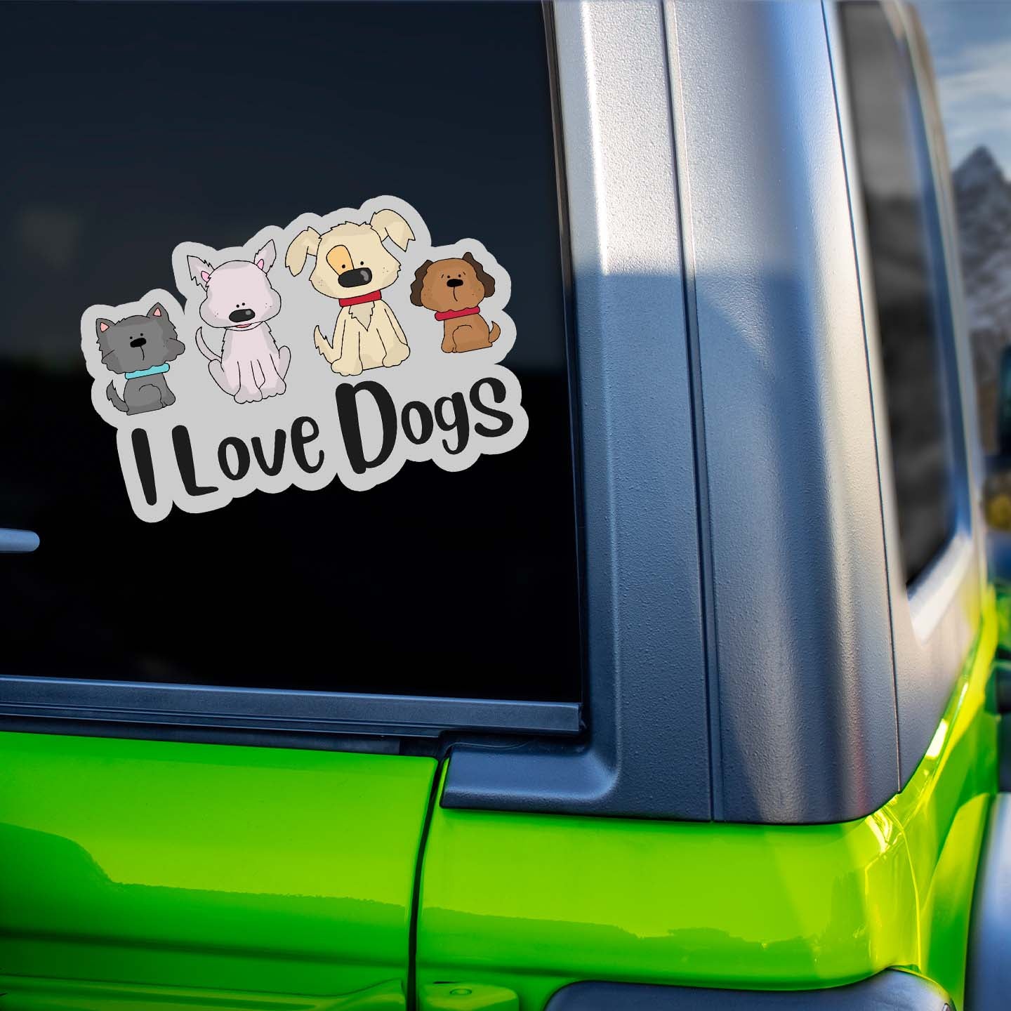 I Love Dogs Sticker