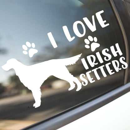 I Love Irish Setters Sticker