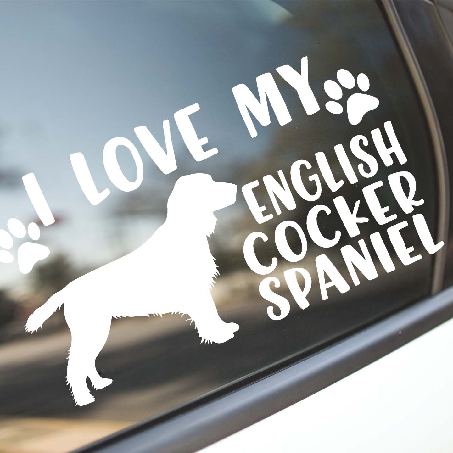 I Love My English Cocker Spaniel Sticker