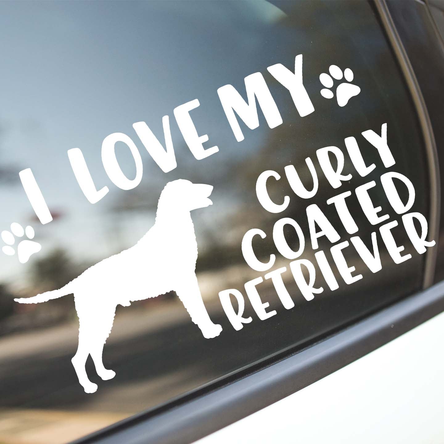 I Love My Curly Coated Retriever Sticker