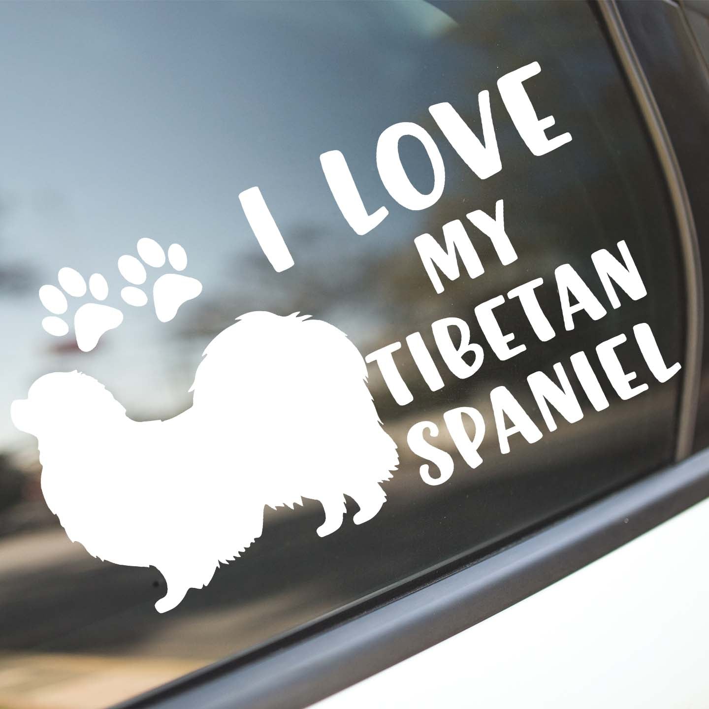 I Love My Tibetan Spaniel Sticker