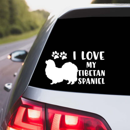 I Love My Tibetan Spaniel Sticker