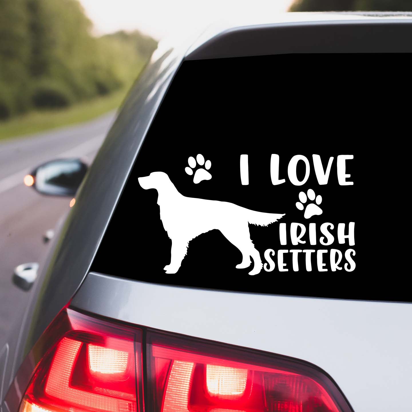 I Love Irish Setters Sticker