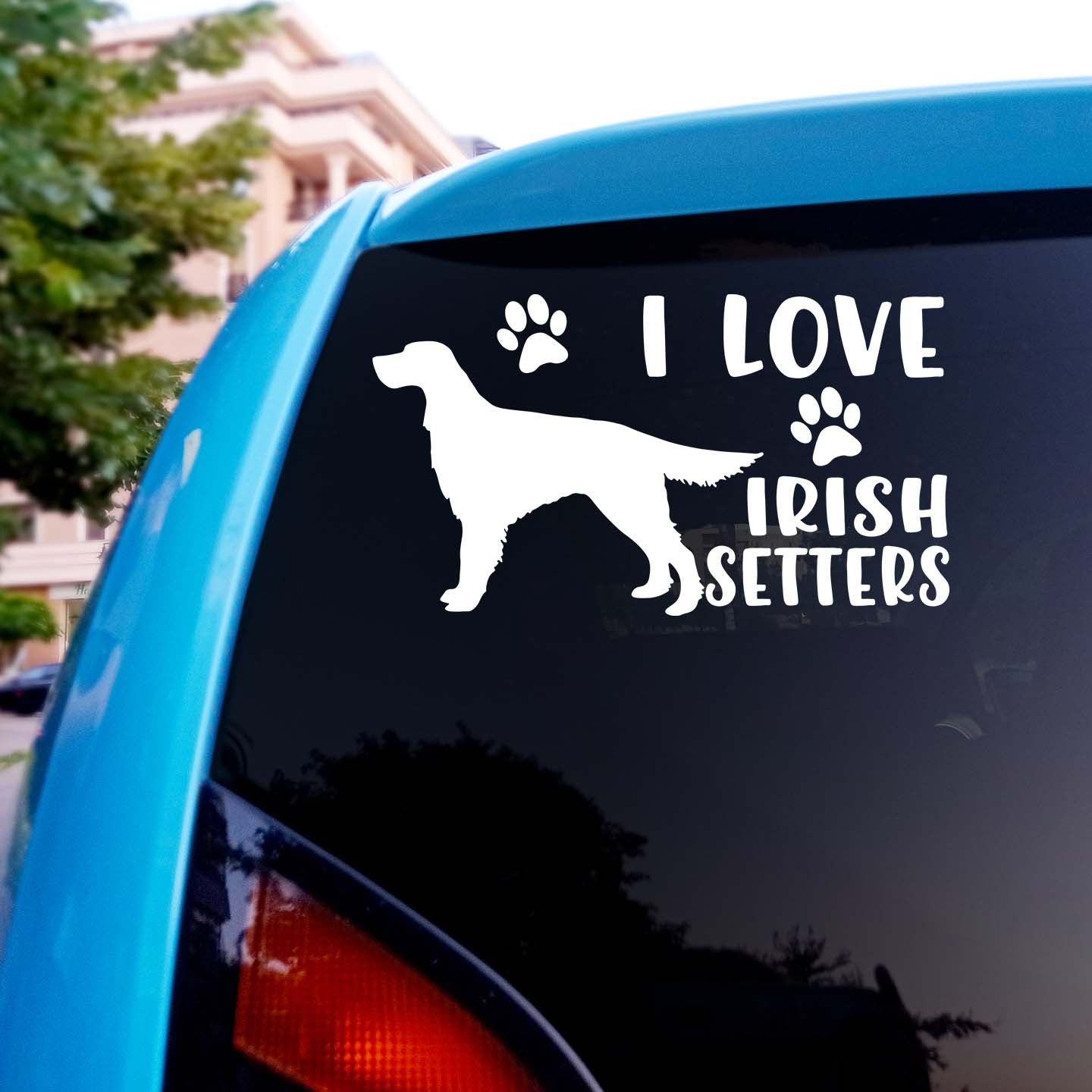 I Love Irish Setters Sticker