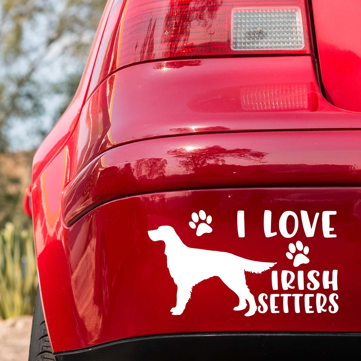 I Love Irish Setters Sticker