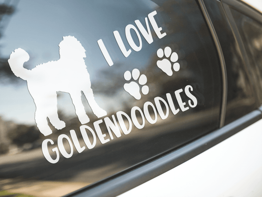 I Love Goldendoodles Sticker