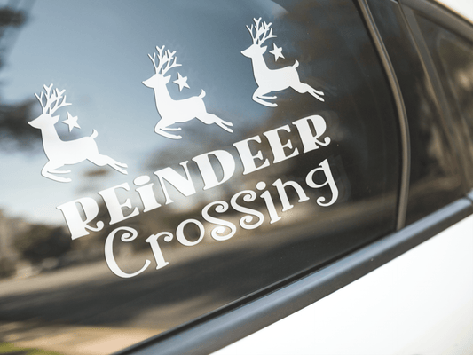 Reindeer Crossing Sticker