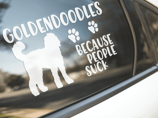 Goldendoodles Because People Suck Sticker