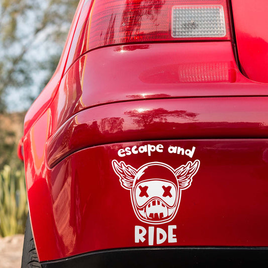 Escape And Ride Skull Helmet Sticker