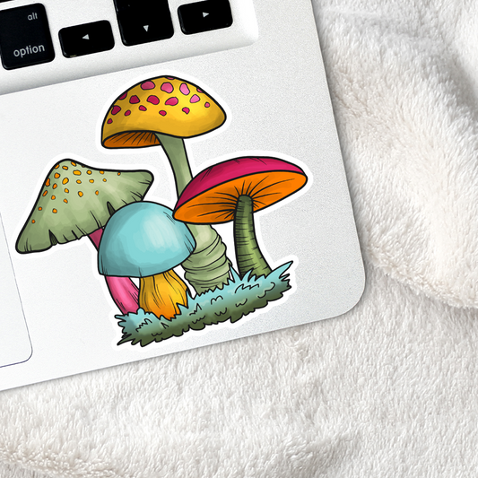 Retro Mushrooms Sticker