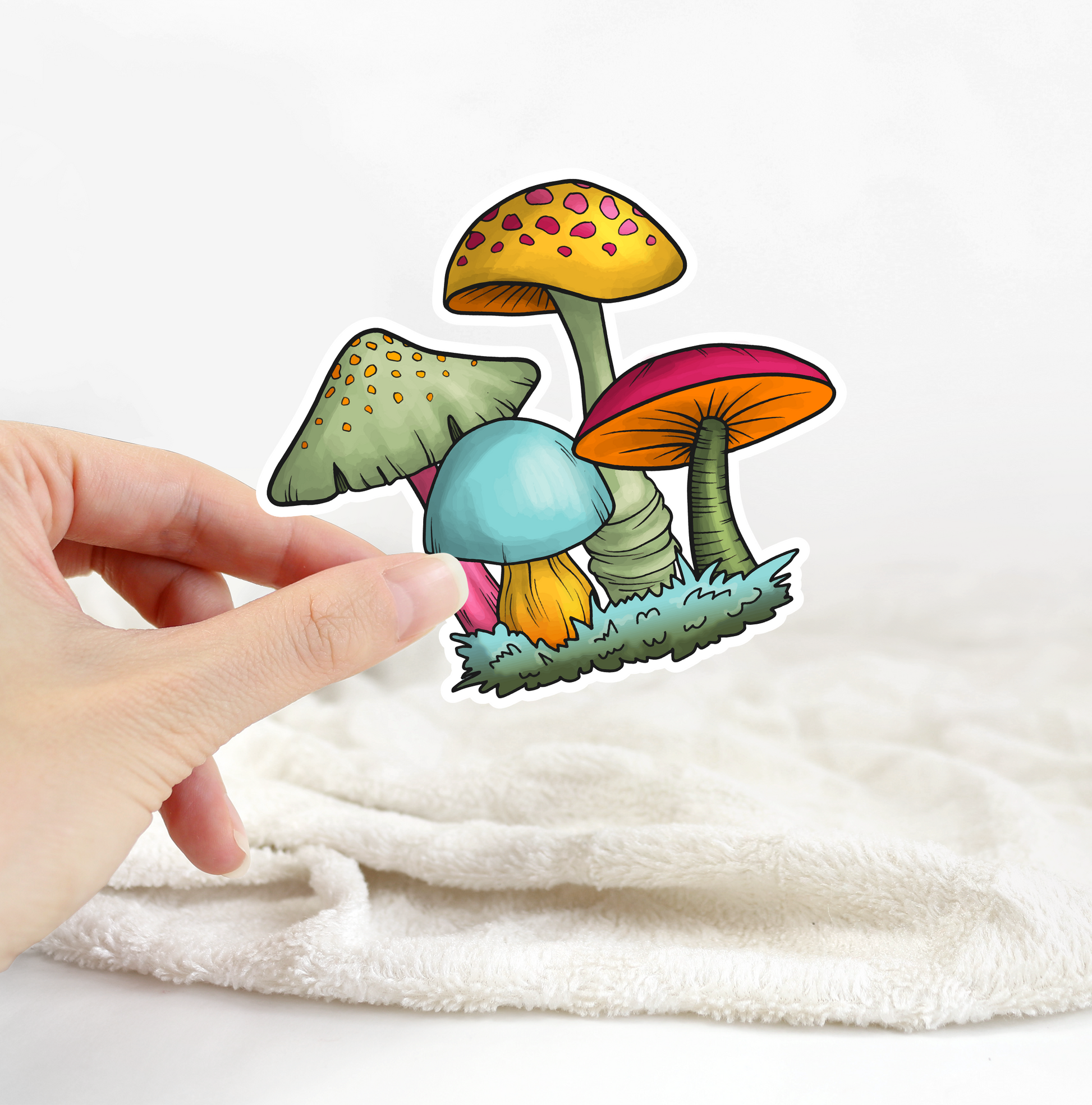Retro Mushrooms Sticker