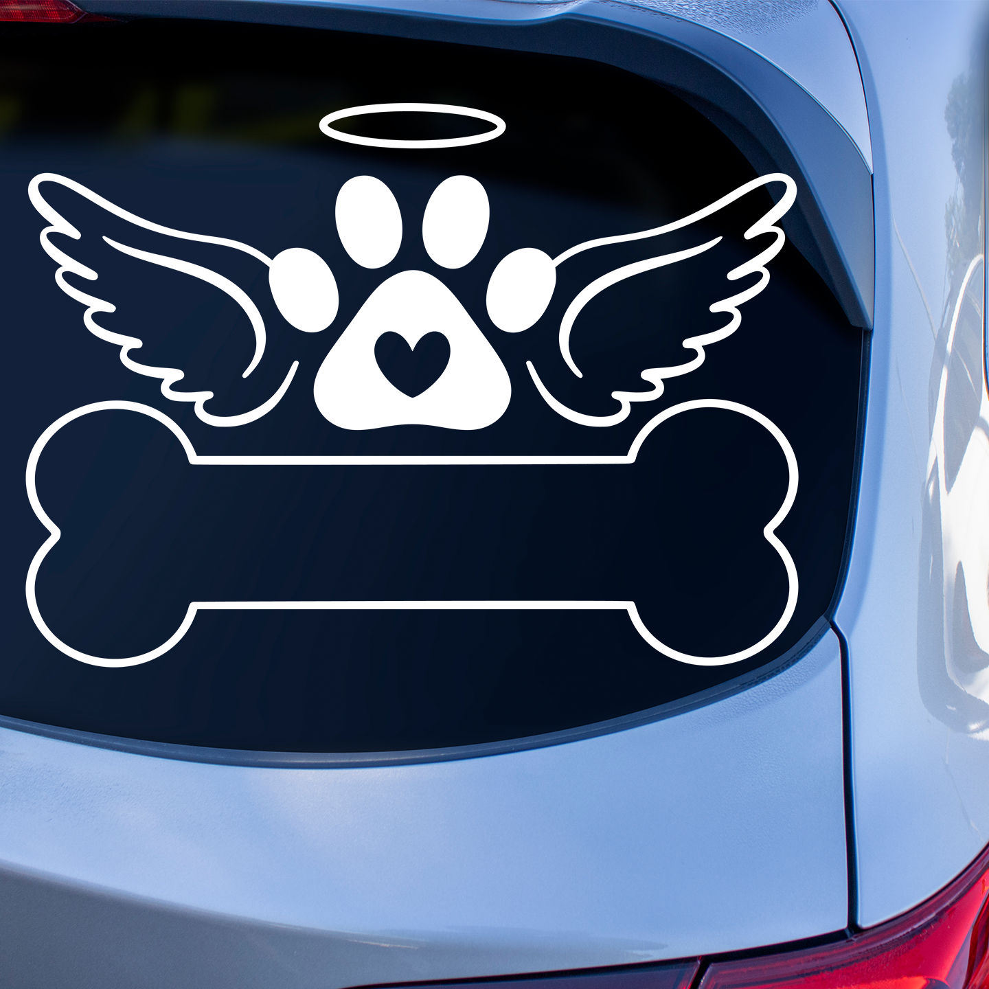 Paw Print Heart Pet Memorial Sticker