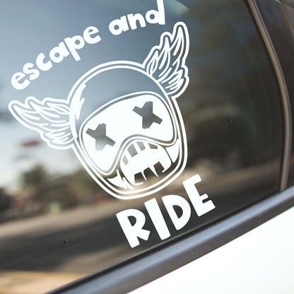 Escape And Ride Skull Helmet Sticker