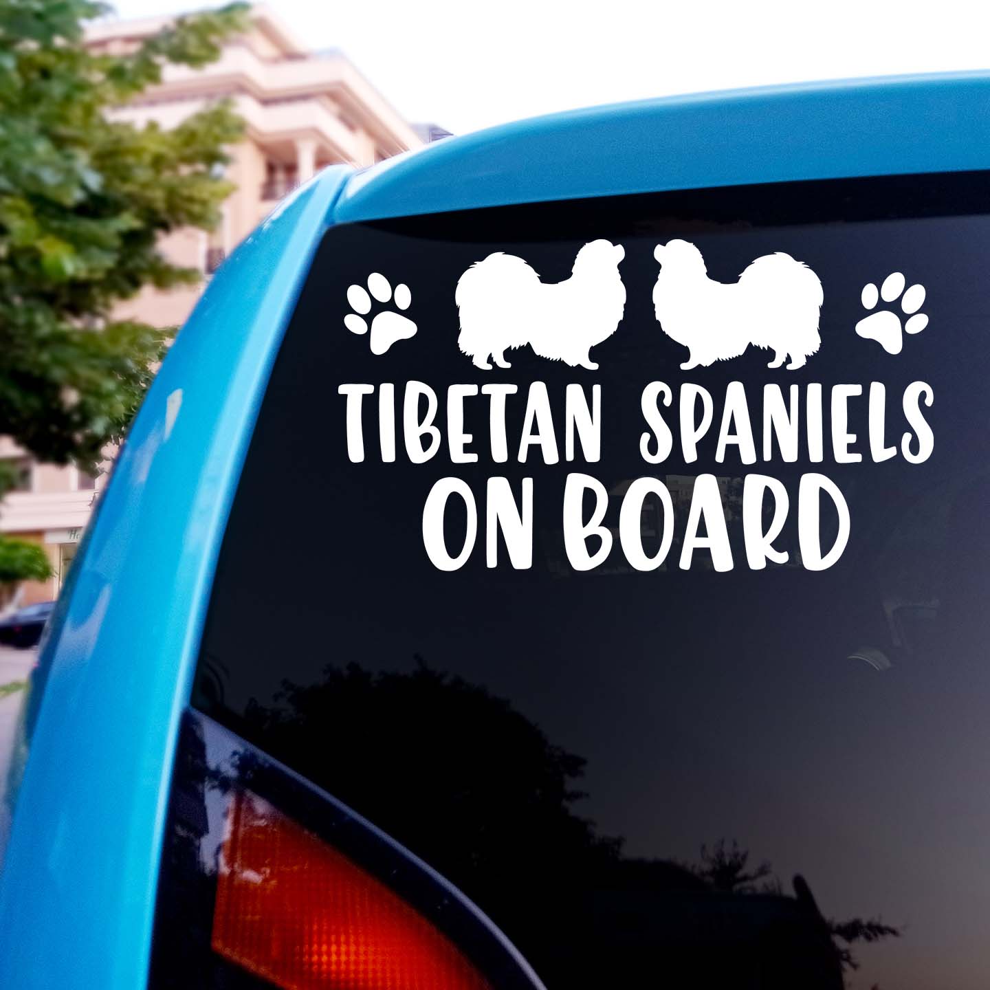 Tibetan Spaniels On Board Sticker