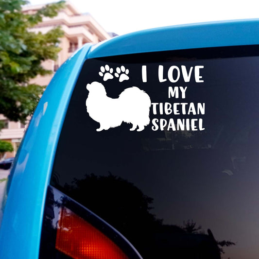 I Love My Tibetan Spaniel Sticker