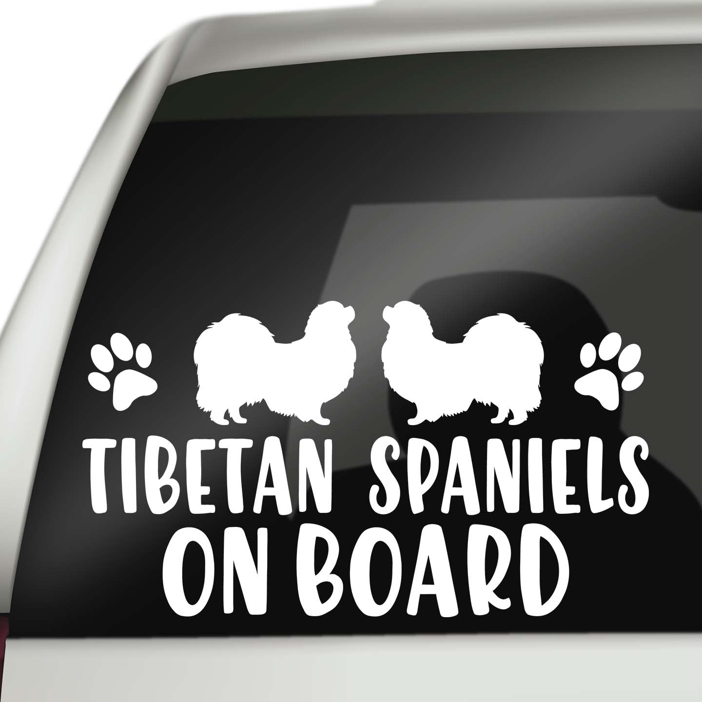 Tibetan Spaniels On Board Sticker