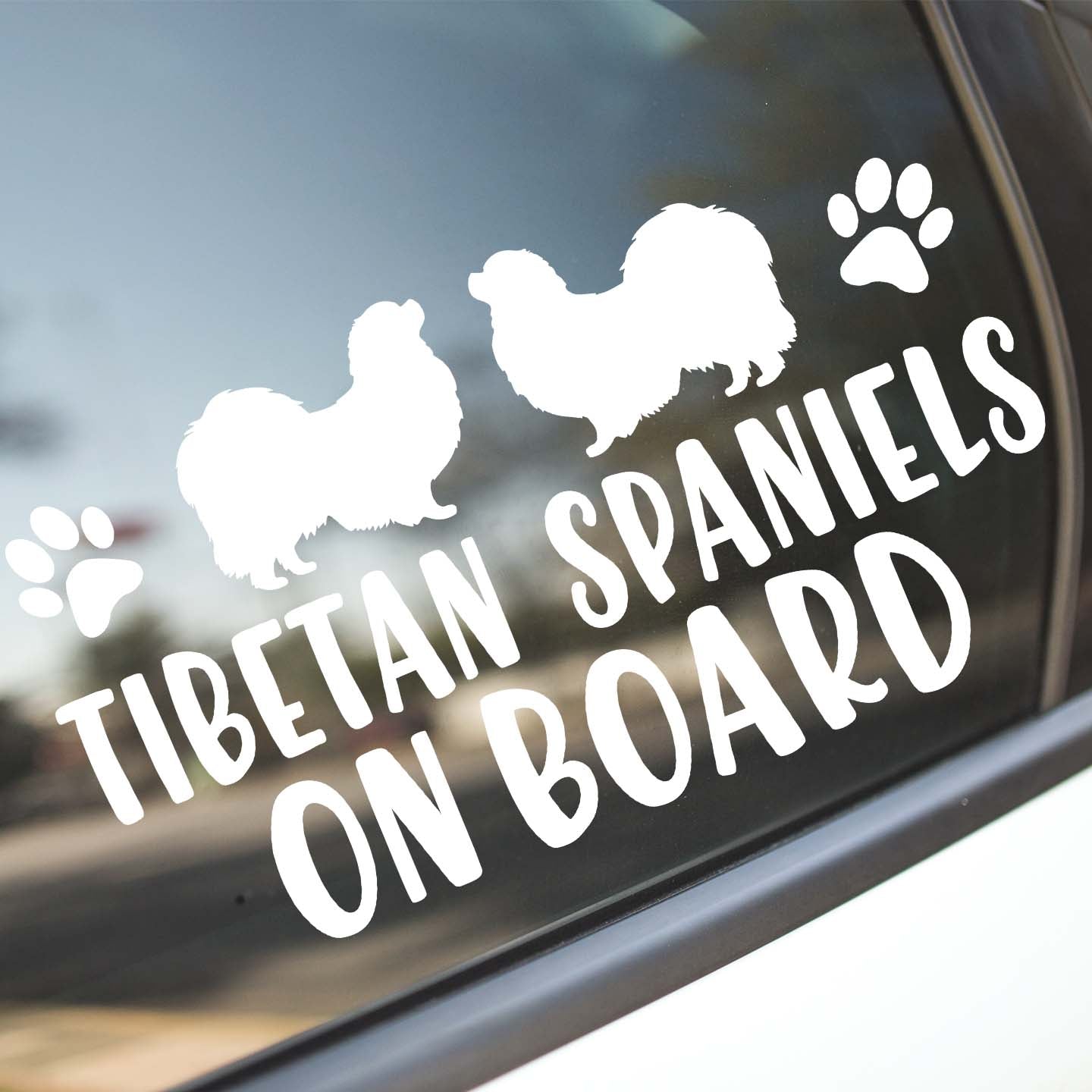 Tibetan Spaniels On Board Sticker