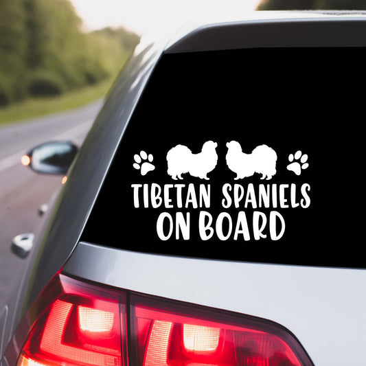 Tibetan Spaniels On Board Sticker