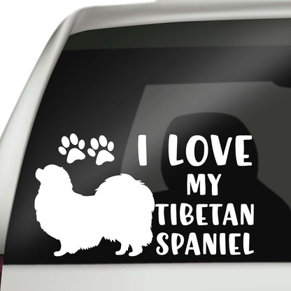 I Love My Tibetan Spaniel Sticker