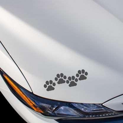 Dark Grey Paw Print Stickers