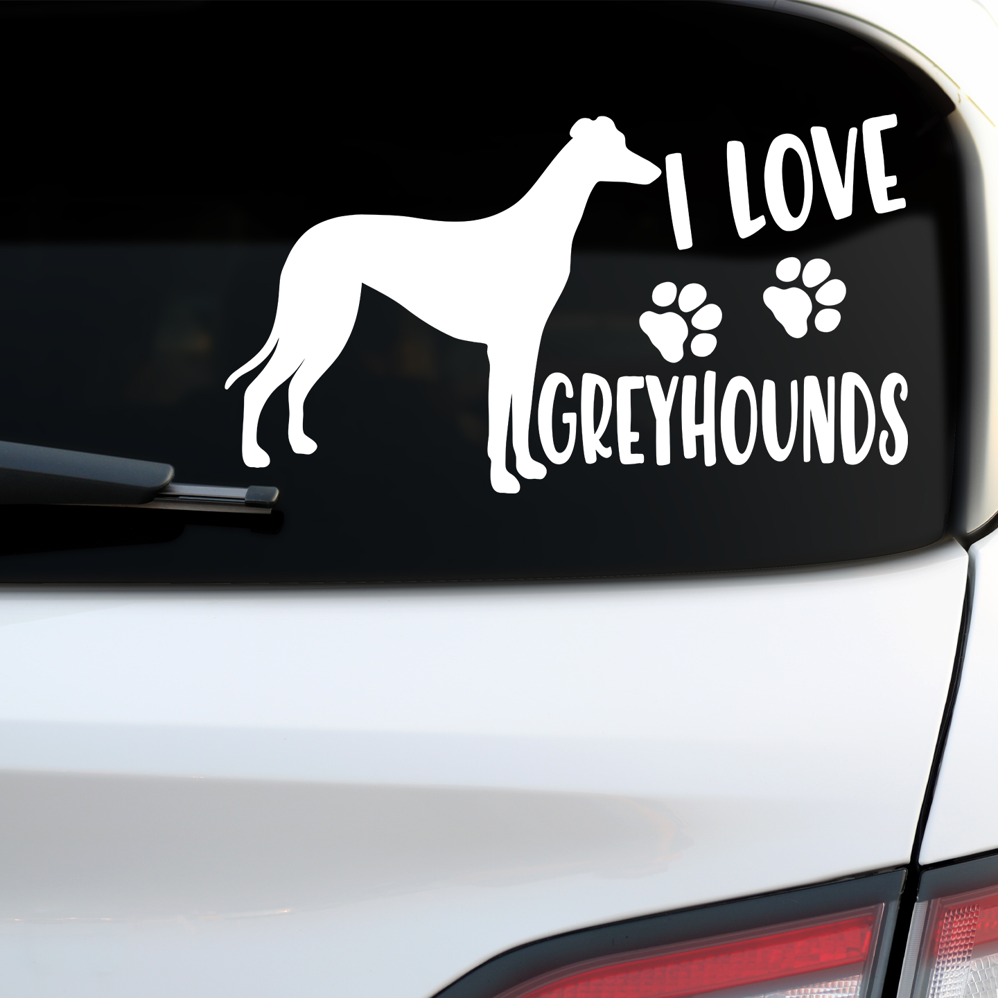 I Love Greyhounds Sticker